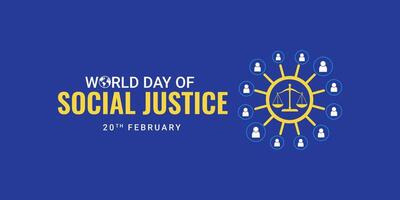 Editable design of World Social Justice Day to promote social justice, including efforts to address issues such as poverty, and gender equality. International Justice Day. Vector illustration