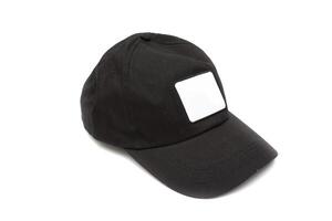 Black baseball cap, isolated on white background. For mockups. photo