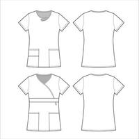 Doctor Surgeon Tops Vector Sketch Template