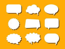 Bubble speech collection. Text box for speak and communication illustration. Cloud balloon dialog chat sticker vector