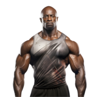 AI generated portrait of body builder on transparent background PNG image