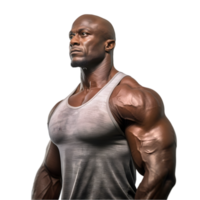 AI generated portrait of body builder on transparent background PNG image