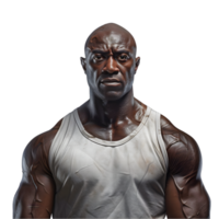 AI generated portrait of body builder on transparent background PNG image