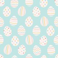 Easter eggs seamless pattern. Painted colorful eggs. Happy Easter. vector