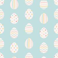 Easter eggs seamless pattern. Painted colorful eggs. Happy Easter. vector
