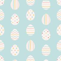 Easter eggs seamless pattern. Painted colorful eggs. Happy Easter. vector