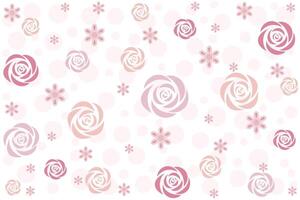 Illustration, pattern abstract of pink rose flower with circle on white background. vector