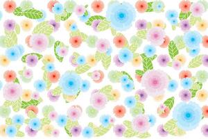 Illustration pattern of flower with leaf on white background. vector