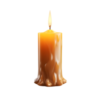 AI generated burning candle on transparent background PNG image