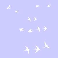 birds fly in a flock to the South vector