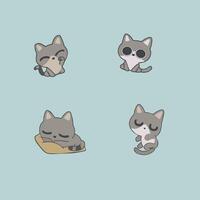 cute cats in different poses vector