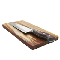 AI generated Chef Knife and Cutting Board on transparent background PNG image