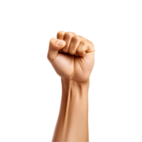 AI generated fist raised on transparent background PNG image