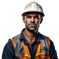 AI generated portrait of a worker on transparent background PNG image