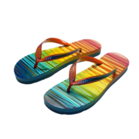 AI generated colorful flip flops on transparent background PNG image