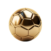 AI generated golden soccer ball on transparent background PNG image