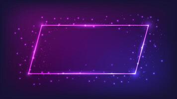 Neon frame with shining effects vector