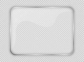 Glass plate in rounded rectangular frame vector