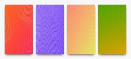 Set of halftone gradient backgrounds with dots vector