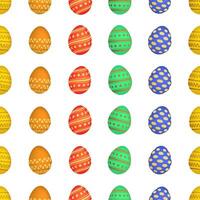 Seamless pattern with colorful Easter eggs. Vector illustration