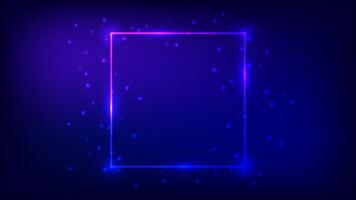 Neon square frame with shining effects vector