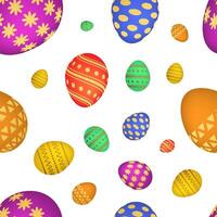 Seamless pattern with colorful Easter eggs. Vector illustration