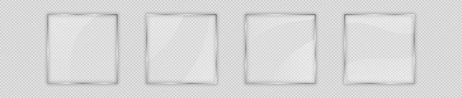 Glass plate in square frame vector