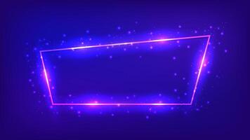 Neon frame with shining effects vector