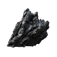 AI generated black rock on transparent background PNG image