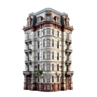AI generated 3D Long Building on transparent background PNG image