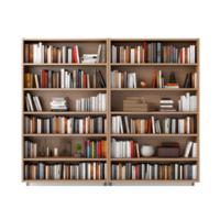 AI generated Bookshelf on transparent background PNG image