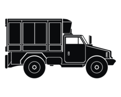 kommerziell LKW Silhouette. schwarz Symbol. Transport, Lieferung Symbole, Piktogramm. png Illustration.