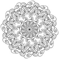 Abstract ornate mandala with intricate patterns for design or coloring page vector