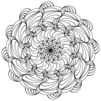 Mandala with intricate patterned motifs, zen coloring page for creativity vector
