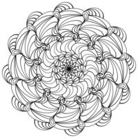 Mandala with intricate patterned motifs, zen coloring page for creativity vector