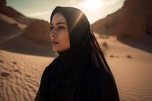 AI generated Fashion arab woman. Generate AI photo