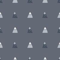 Cute seamless hand-drawn pattern with mountains. Creative background of the Scandinavian mountains vector