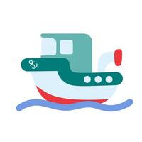 Cute ship,Children's marine hand-drawn vector illustration of water transport.