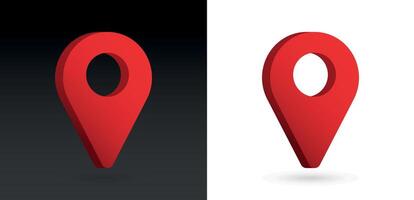 3D Realistic red color location map pin GPS pointer markers vector illustration for destination.