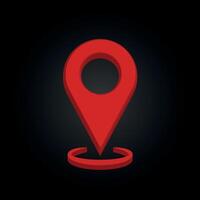 3d realista rojo color ubicación mapa alfiler GPS puntero marcadores vector ilustración para destino.