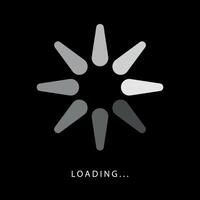 Loading icon isolated on a black background. vector