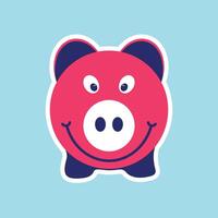 Pig with smiley expression vector illustration