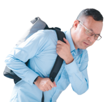 Businessperson Asians experience back pain, indicating a potential injury or muscle problem affecting spine or joints, necessitating attention to alleviate ache and restore optimal bodily function png