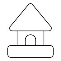 constructor build house childrens day icon line vector