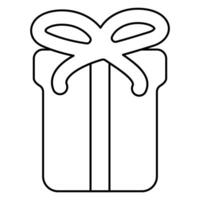 gift box bow colored holiday icon doodle vector