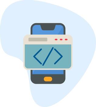 Smartphone Coding Vecto Icon vector