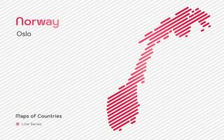 Noruega mapa en un línea modelo. estilizado sencillo vector mapa