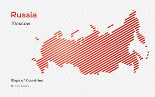 Rusia mapa en un línea modelo. estilizado sencillo vector mapa