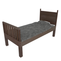 Wooden bed isolated on transparent png