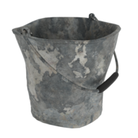 Rusted paint bucket isolated on transparent png